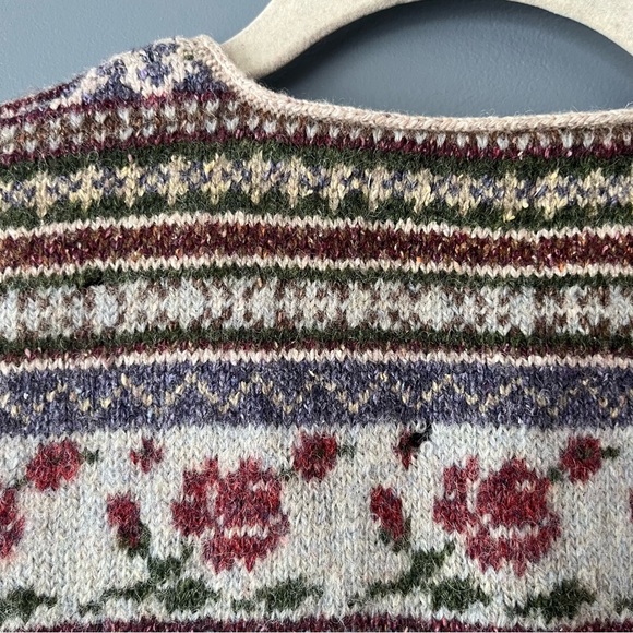 Vintage L.L. Bean Wool Silk Fair Isle Sweater Vest - Picture 5 of 6